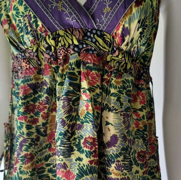 Johnny Was Strappy Silk Midi Dress Size S - Picture 4 of 8